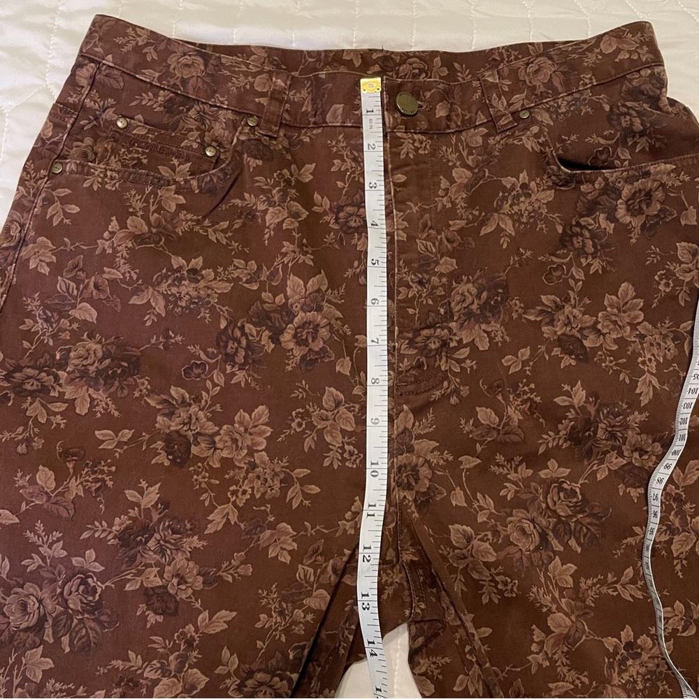 Vintage Ralph Lauren Brown Floral Pants Size 12 - Picture 4 of 5
